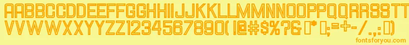 HallandalesquareinlineJl Font – Orange Fonts on Yellow Background