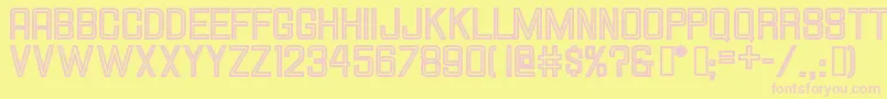 HallandalesquareinlineJl Font – Pink Fonts on Yellow Background