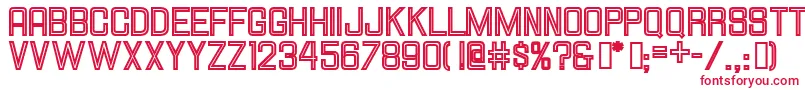 HallandalesquareinlineJl Font – Red Fonts on White Background