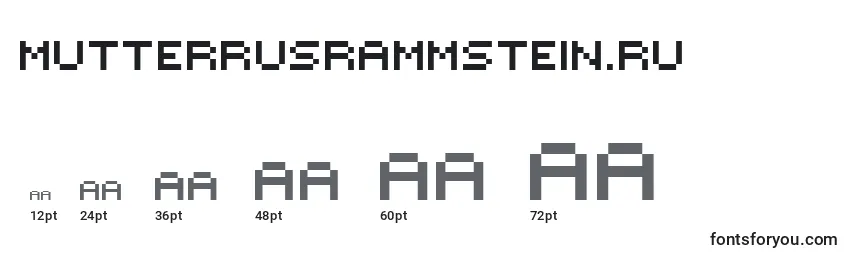 Размеры шрифта MutterrusRammstein.Ru