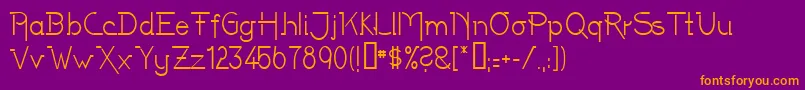 Latenite-Schriftart – Orangefarbene Schriften auf violettem Hintergrund