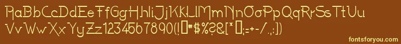 Latenite-Schriftart – Gelbe Schriften auf braunem Hintergrund