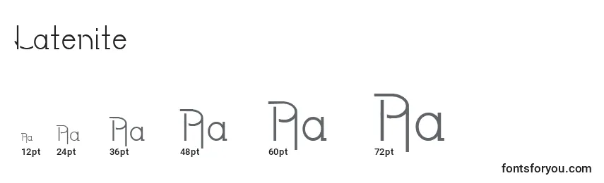 Размеры шрифта Latenite