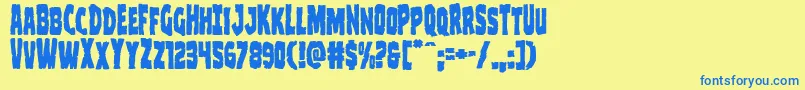Clubberlang Font – Blue Fonts on Yellow Background