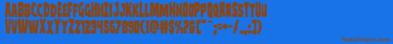 Clubberlang Font – Brown Fonts on Blue Background