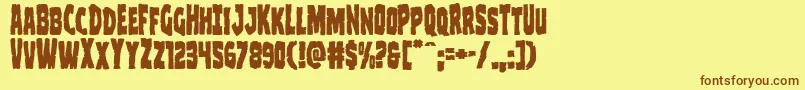 Clubberlang Font – Brown Fonts on Yellow Background