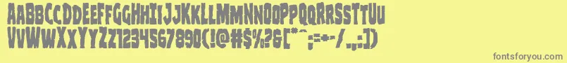 Clubberlang Font – Gray Fonts on Yellow Background
