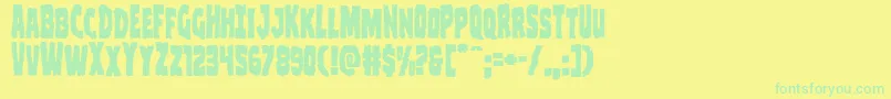 Clubberlang Font – Green Fonts on Yellow Background