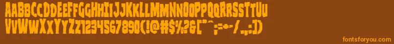 Clubberlang Font – Orange Fonts on Brown Background