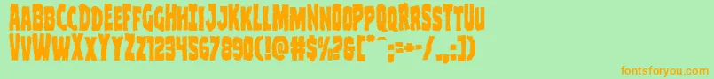 Clubberlang Font – Orange Fonts on Green Background