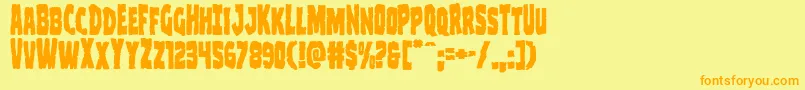 Clubberlang Font – Orange Fonts on Yellow Background
