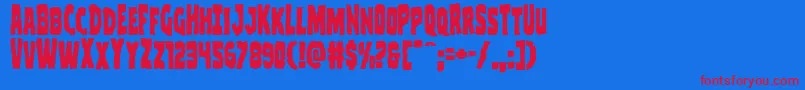 Clubberlang Font – Red Fonts on Blue Background