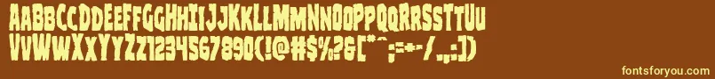 Clubberlang Font – Yellow Fonts on Brown Background