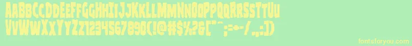 Clubberlang Font – Yellow Fonts on Green Background