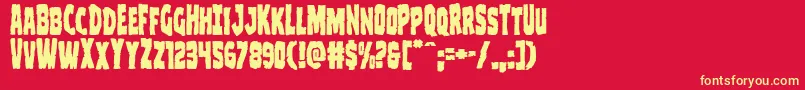 Clubberlang Font – Yellow Fonts on Red Background