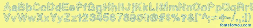 NadcSpaghettica Font – Blue Fonts on Yellow Background