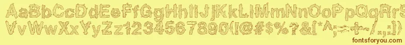 NadcSpaghettica Font – Brown Fonts on Yellow Background