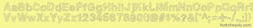 NadcSpaghettica Font – Gray Fonts on Yellow Background