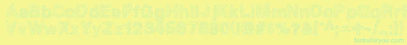 NadcSpaghettica Font – Green Fonts on Yellow Background