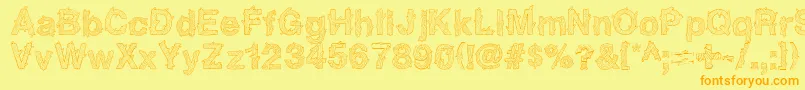 NadcSpaghettica Font – Orange Fonts on Yellow Background