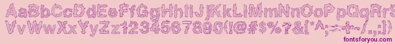 NadcSpaghettica-Schriftart – Violette Schriften auf rosa Hintergrund