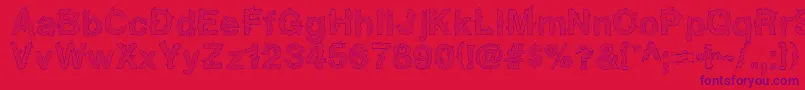 NadcSpaghettica Font – Purple Fonts on Red Background
