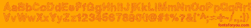 NadcSpaghettica Font – Red Fonts on Orange Background