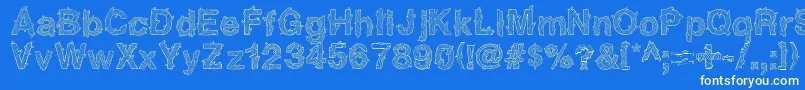 NadcSpaghettica-Schriftart – Gelbe Schriften auf blauem Hintergrund