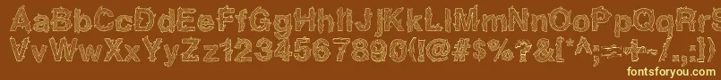 NadcSpaghettica Font – Yellow Fonts on Brown Background