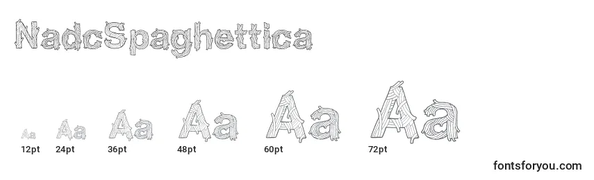 NadcSpaghettica Font Sizes