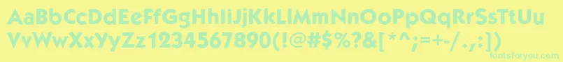 KoblenzBoldRegular-fontti – vihreät fontit keltaisella taustalla