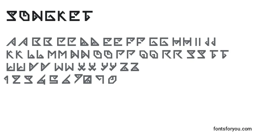 A fonte Songket – alfabeto, números, caracteres especiais