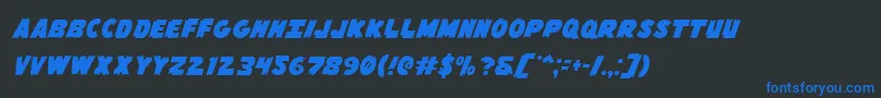 Flyingleatherv2 Font – Blue Fonts on Black Background