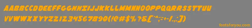 Flyingleatherv2-Schriftart – Orangefarbene Schriften auf grauem Hintergrund