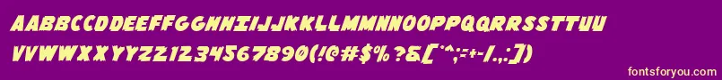 Flyingleatherv2 Font – Yellow Fonts on Purple Background