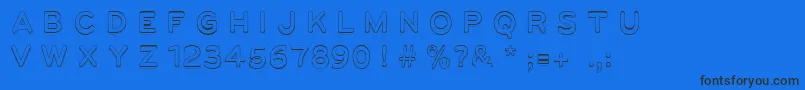 Шрифт UgoLine – чёрные шрифты на синем фоне