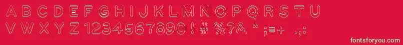 フォントUgoLine – 赤い背景に緑の文字