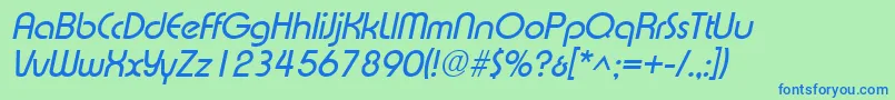 Шрифт ExpressaItalic – синие шрифты на зелёном фоне