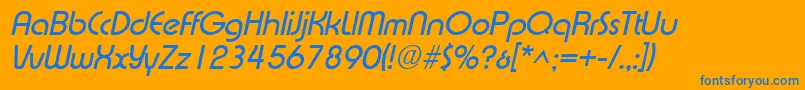 ExpressaItalic-fontti – siniset fontit oranssilla taustalla