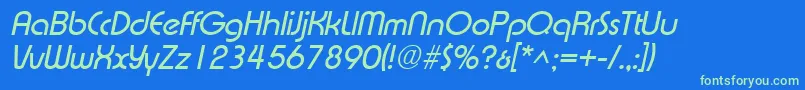 ExpressaItalic-Schriftart – Grüne Schriften auf blauem Hintergrund