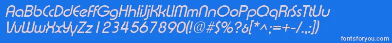 Fonte ExpressaItalic – fontes rosa em um fundo azul