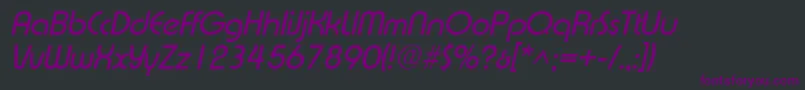 Fonte ExpressaItalic – fontes roxas em um fundo preto