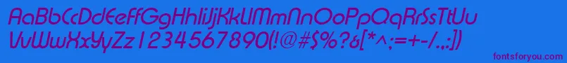 ExpressaItalic-Schriftart – Violette Schriften auf blauem Hintergrund