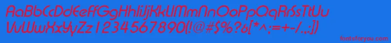 ExpressaItalic-fontti – punaiset fontit sinisellä taustalla