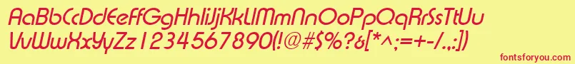 ExpressaItalic-fontti – punaiset fontit keltaisella taustalla