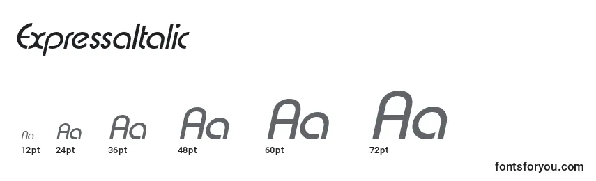 Размеры шрифта ExpressaItalic