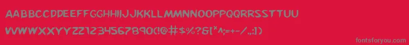 フォントKreeture – 赤い背景に灰色の文字