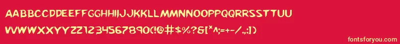 フォントKreeture – 黄色の文字、赤い背景