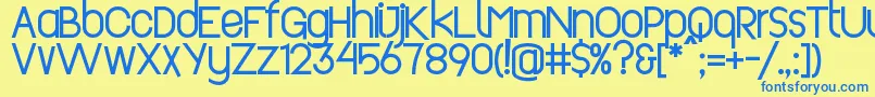 Шрифт Revopop – синие шрифты на жёлтом фоне
