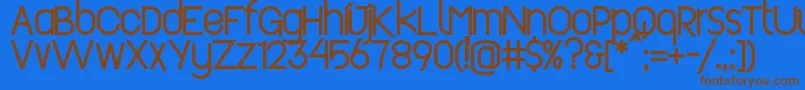 Revopop Font – Brown Fonts on Blue Background